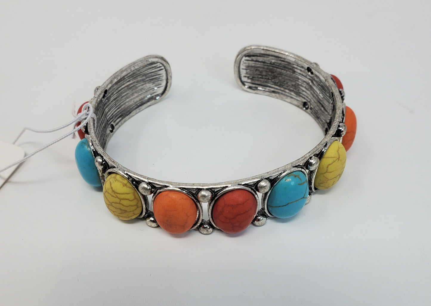 Pastel Colored Resin Material Stone- Alloy Steel Material-Bracelet