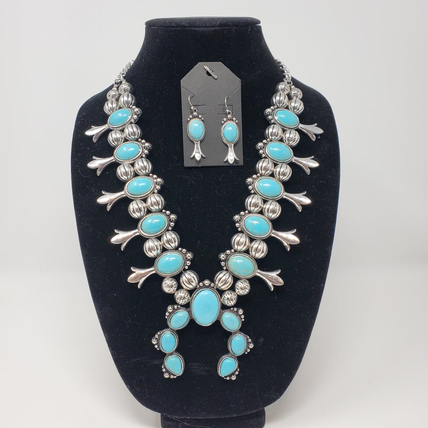 Faux Squash Blossom with Earrings- Sold out! but will return soon!