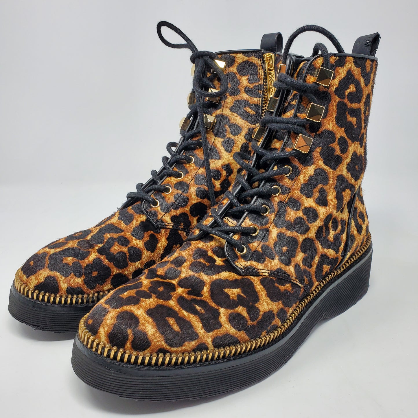 Michael Kors Faux fur leopard print boots women's Size 7.5