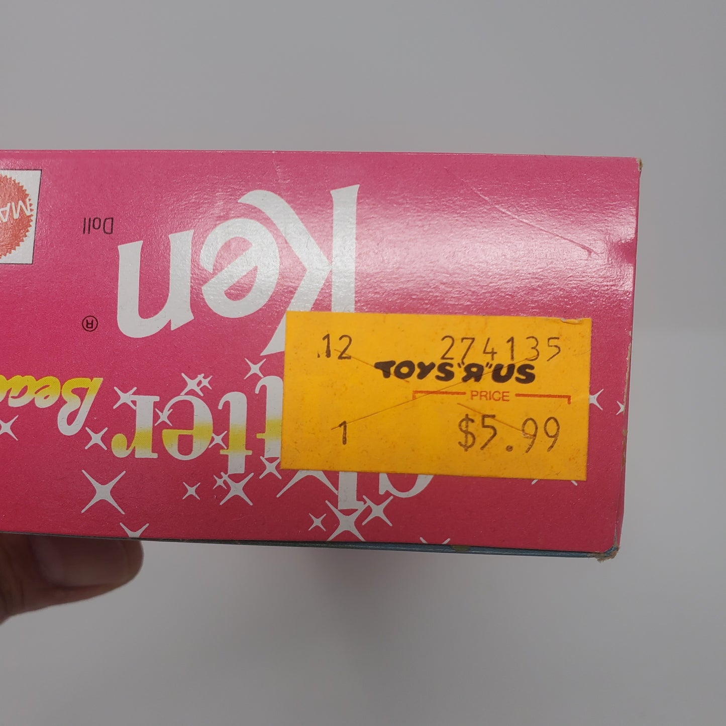 Ken Glitter Beach Doll from Mattel 1992 Collectors doll with Original "Toys R U" price tag!