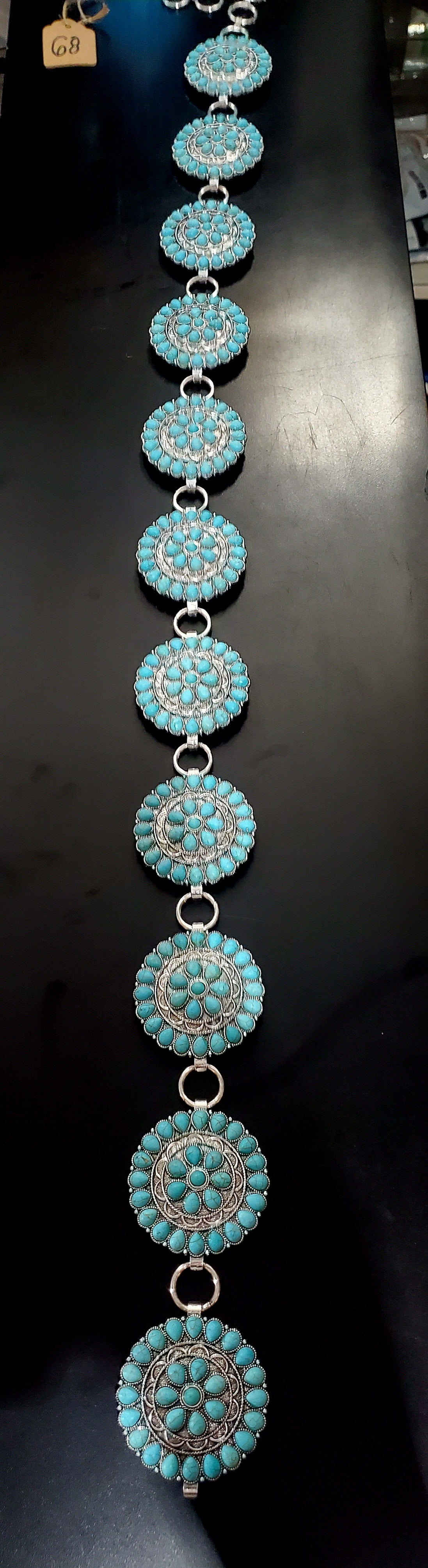 Western Concho with Stone Faux Turquoise Stone