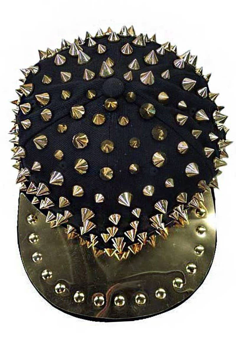 Punk Rock Heavy Metal Studded Snapback: Black/Gold