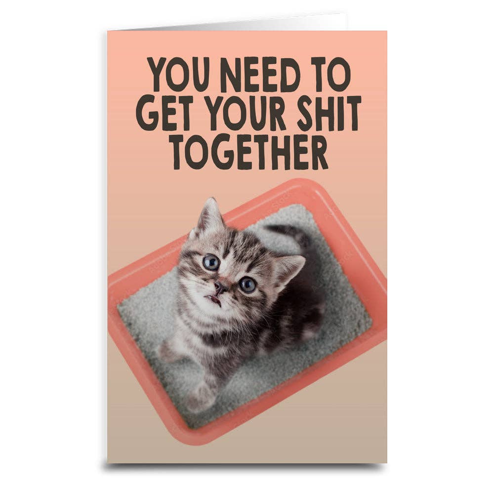 You Need to Get Your Sh-t Together Cat Card: Card & Envelope Only