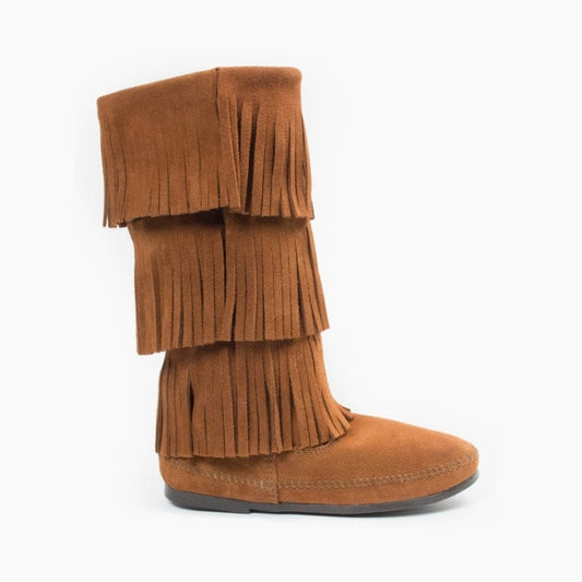 Women Minnetonka 3 Layer Fringe Boot