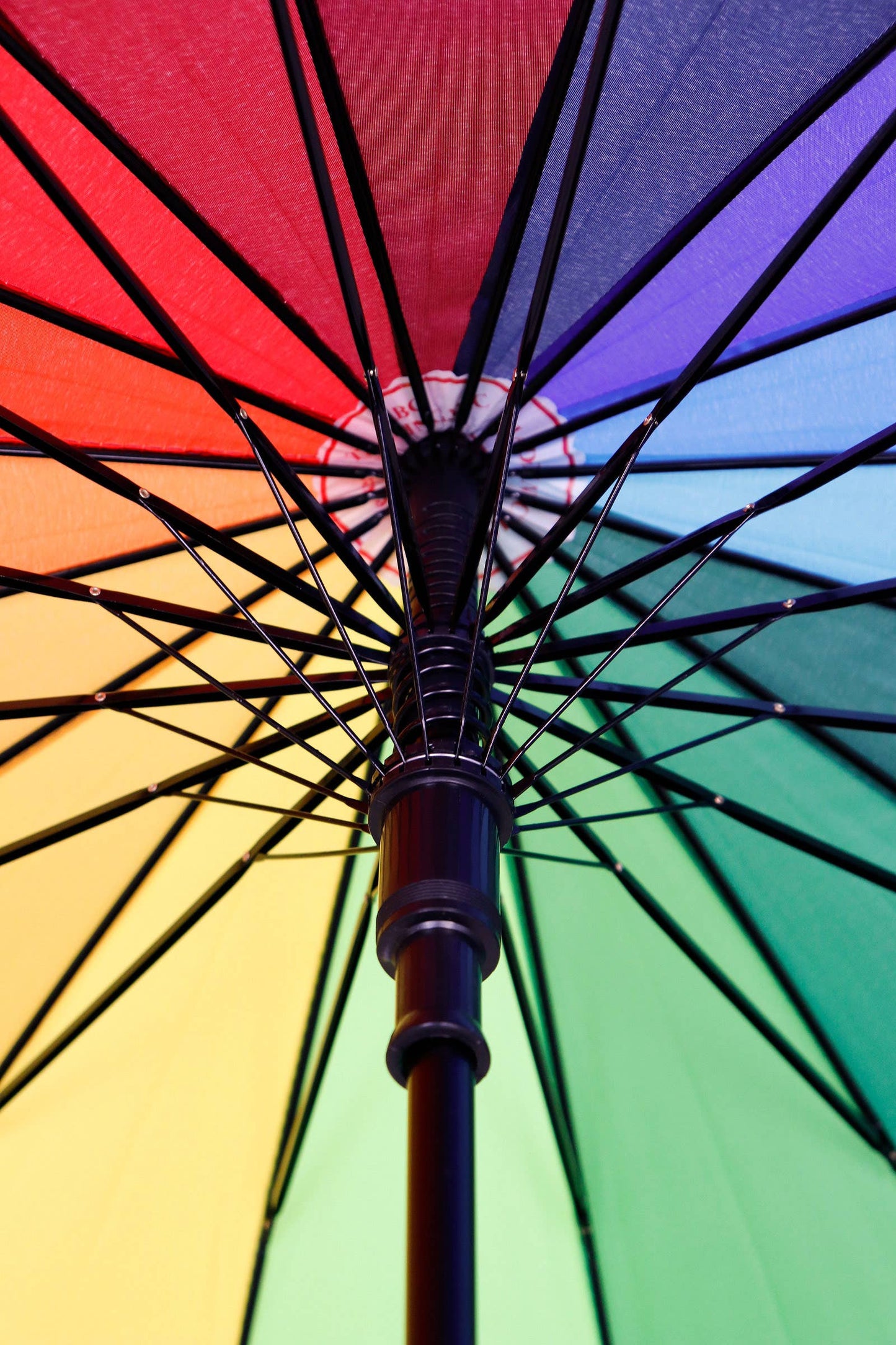 Rainbow 16 Panel Auto Open-fold Umbrella: AS SHOWN / ONE SIZE