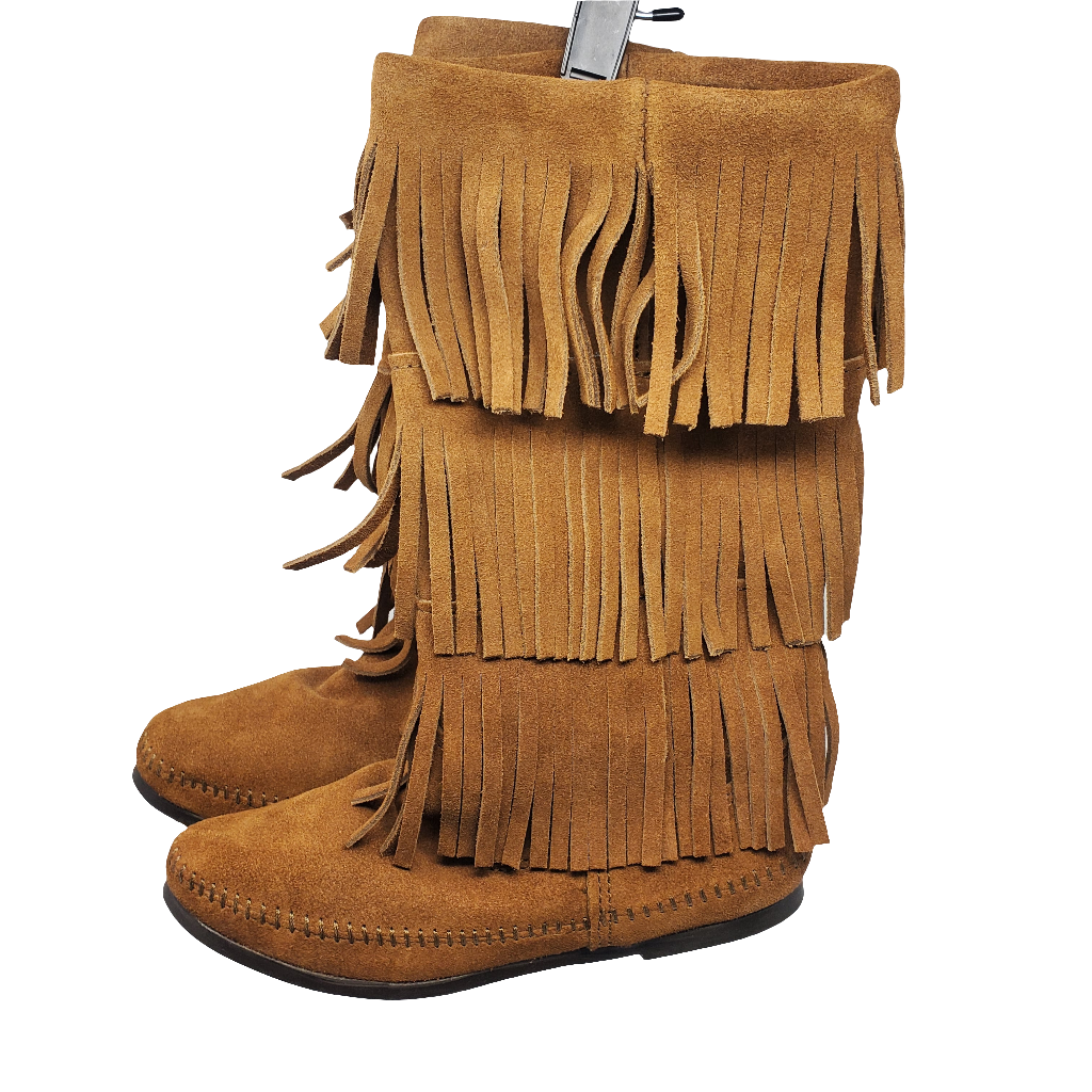 Women Minnetonka 3 Layer Fringe Boot