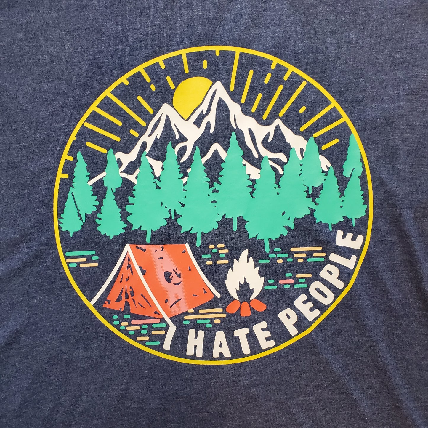 Short sleeve XL T-shirt "I Hate People" Vibrant silk screen image