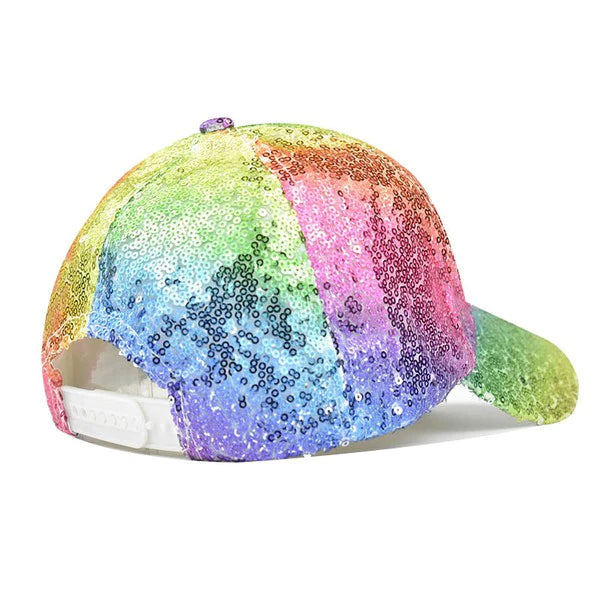 Pastel Rainbow Sequins Ball Cap