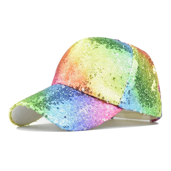 Pastel Rainbow Sequins Ball Cap