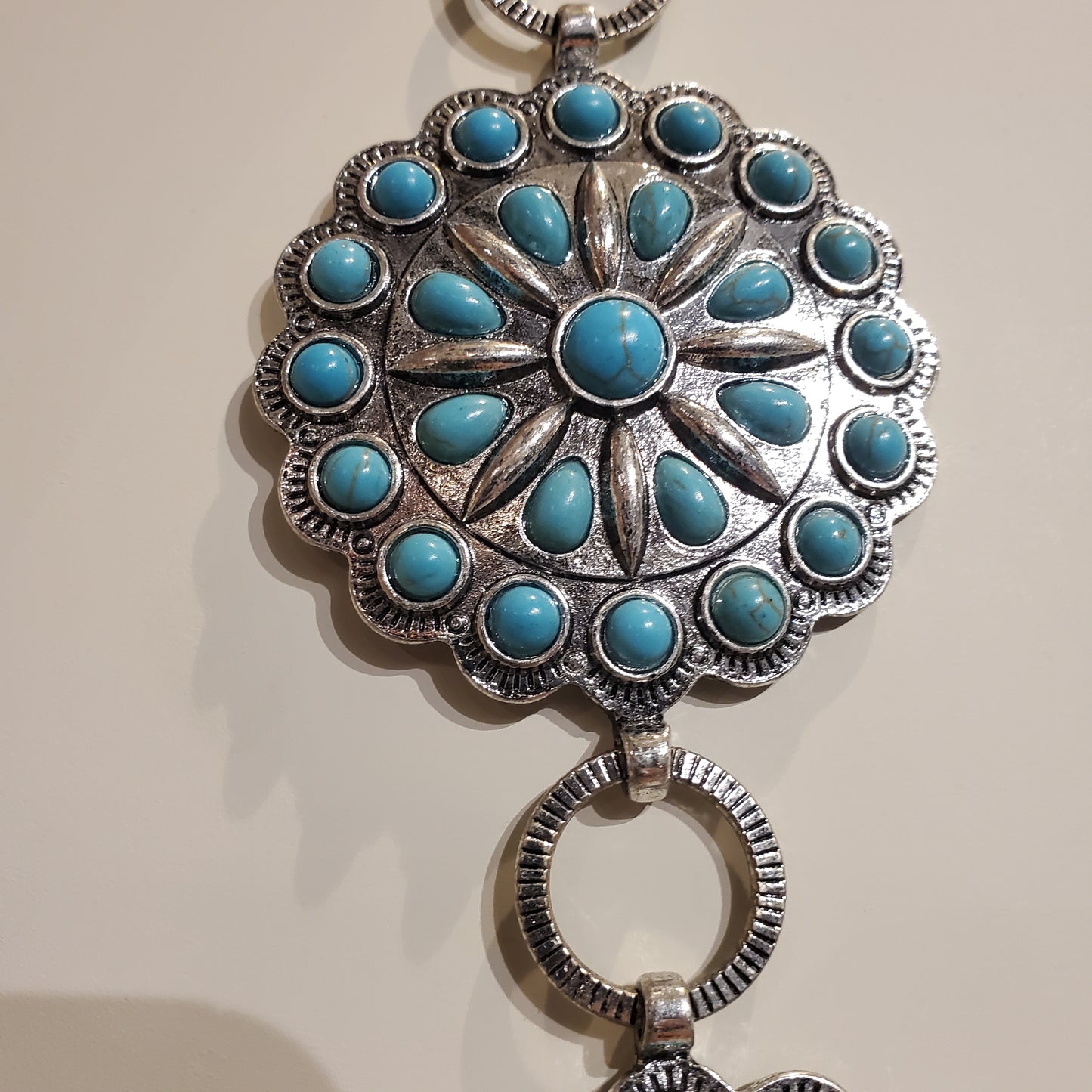 Western Concho with Stone Faux Turquoise Stone