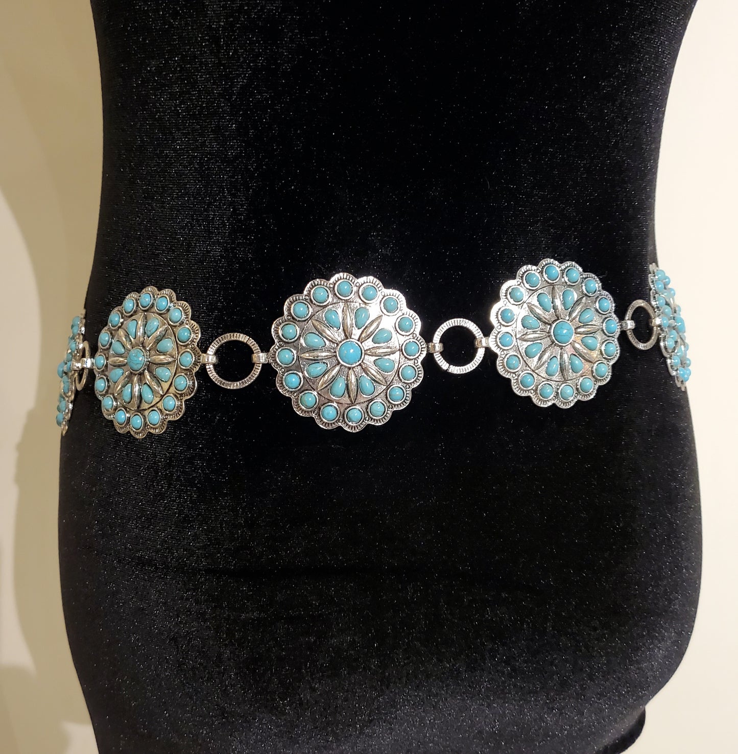 Western Concho with Stone Faux Turquoise Stone