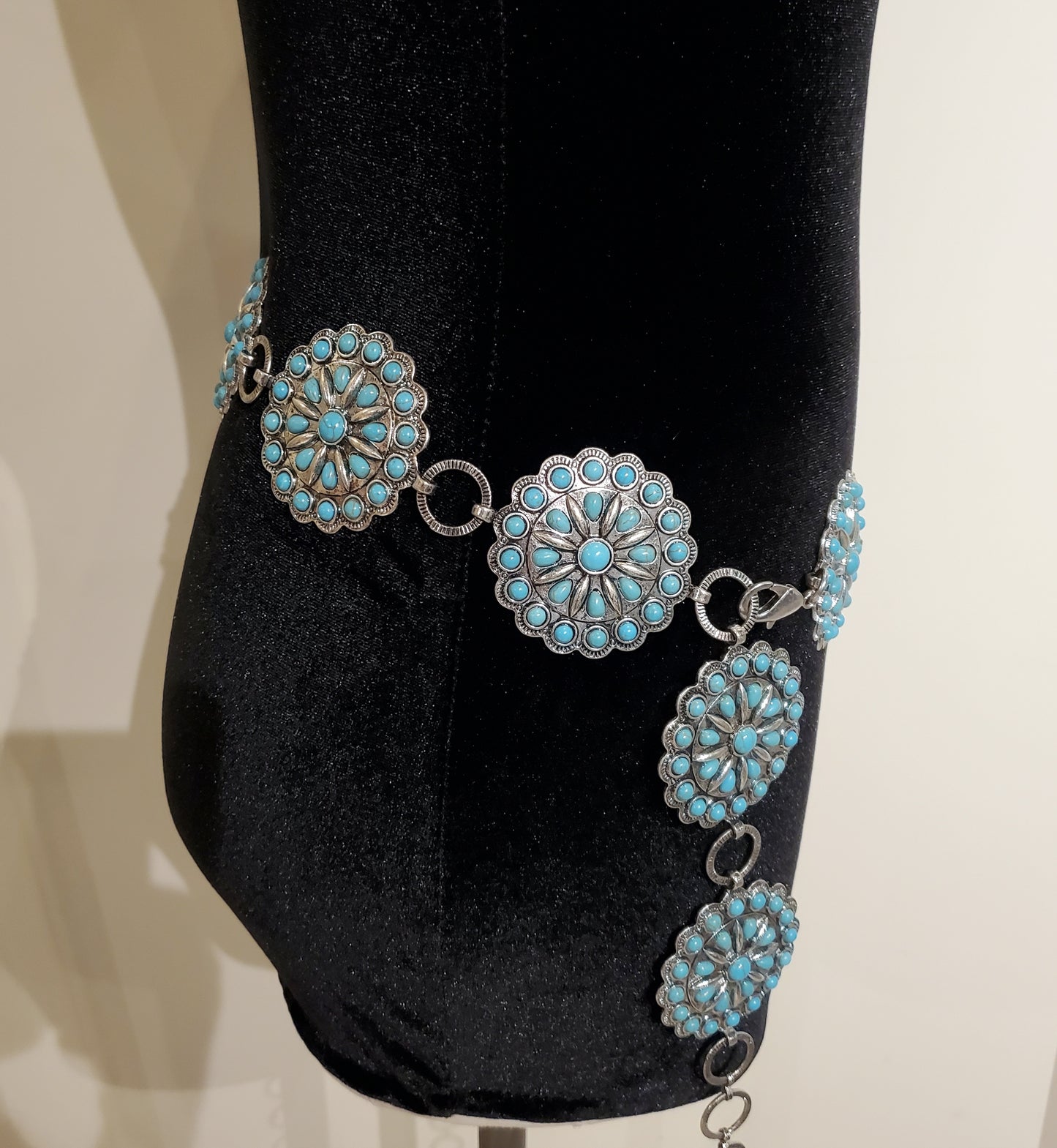 Western Concho with Stone Faux Turquoise Stone