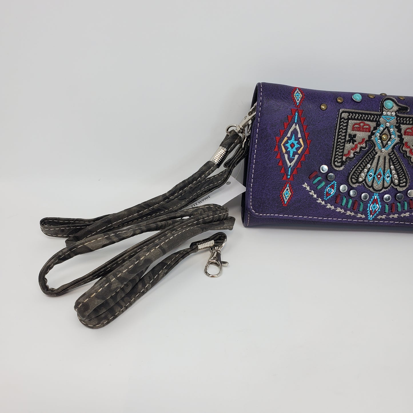 Purple Thunderbird purse Wallet with crossbody strap