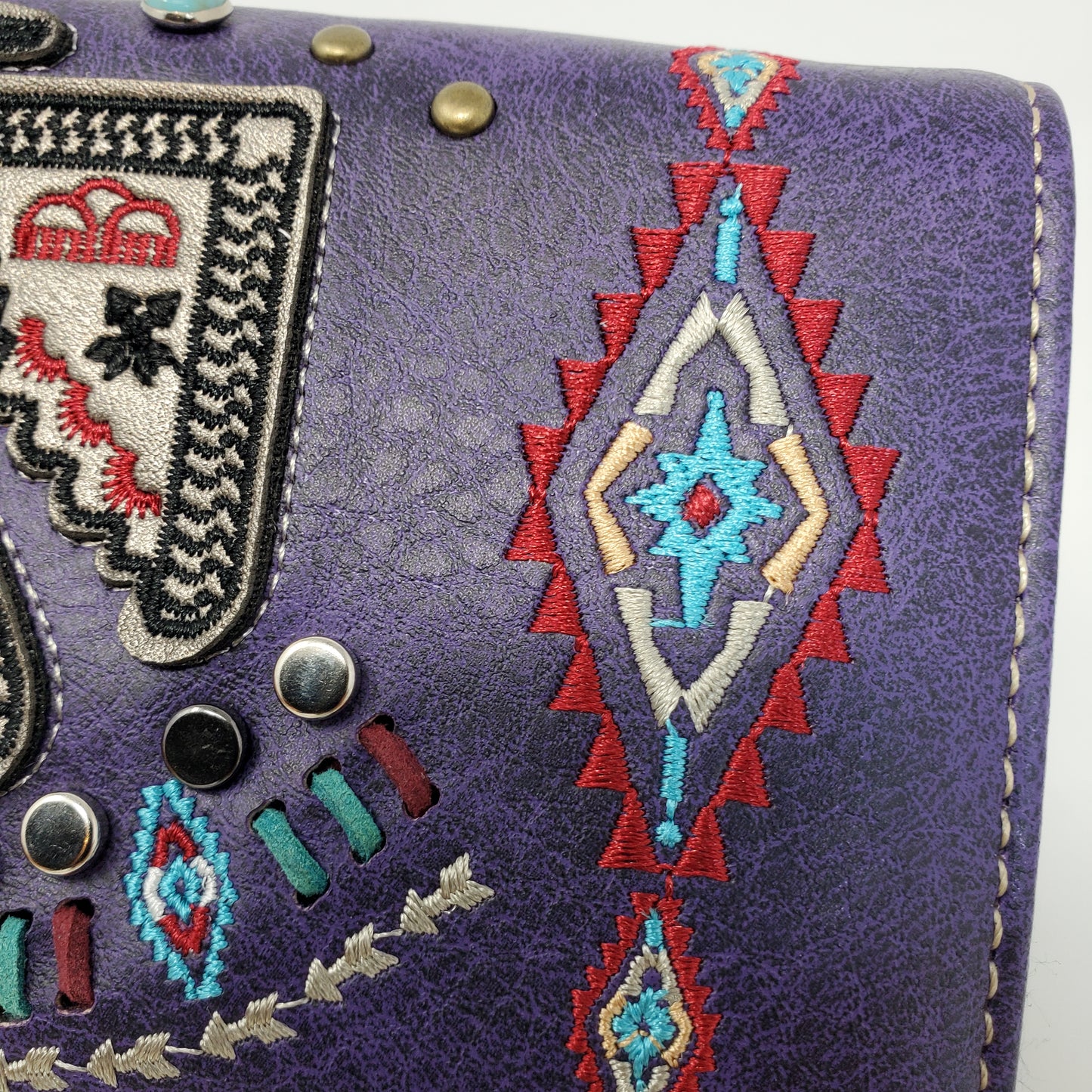 Purple Thunderbird purse Wallet with crossbody strap