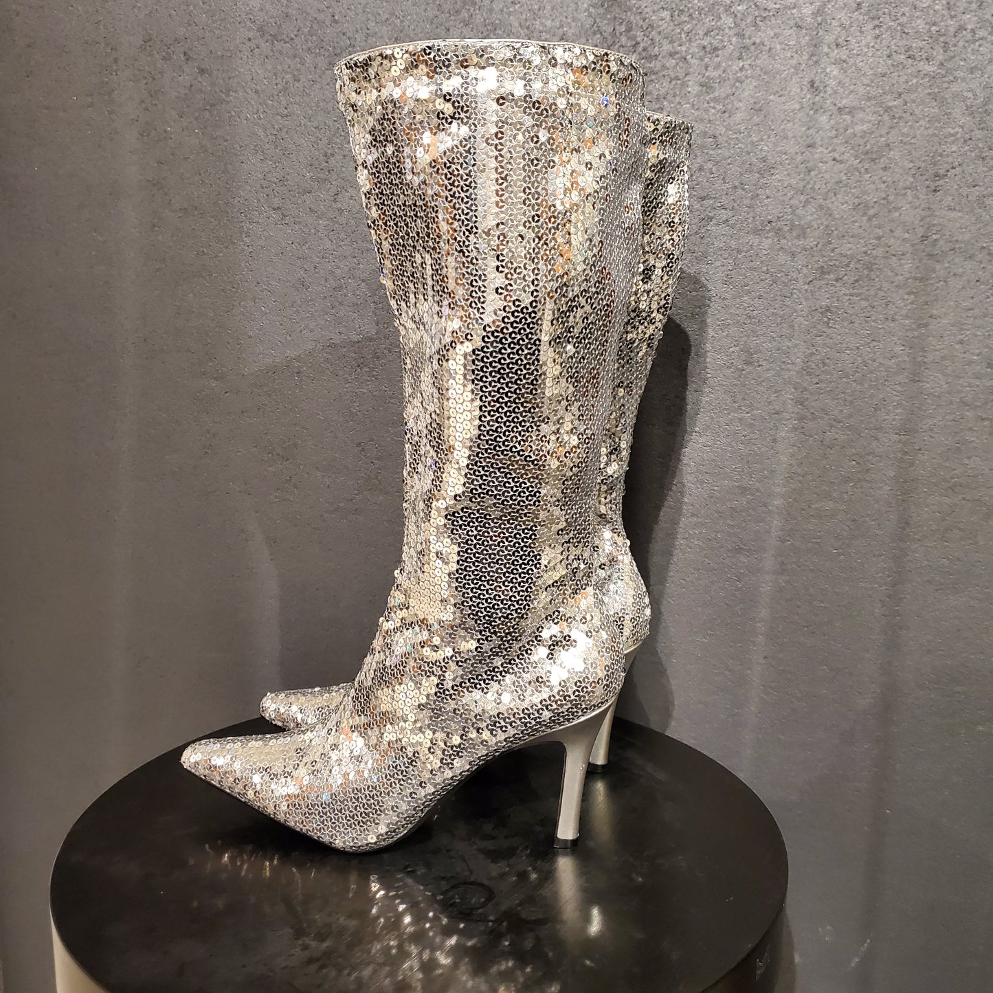 Funtasma Silver Sequins Boots Size 12 Women's Size 10 Mens