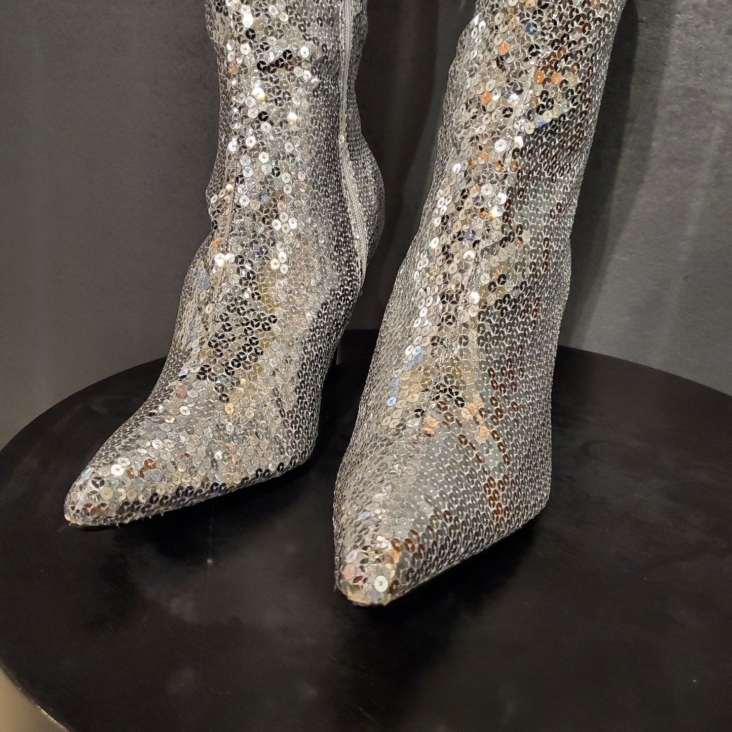 Funtasma Silver Sequins Boots Size 12 Women's Size 10 Mens