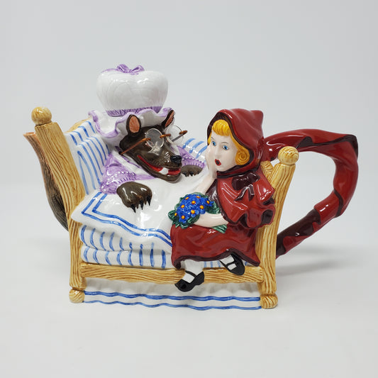 Department 56 Little Red Riding Hood and Big Bad Wolf Fairytale vintage teapot