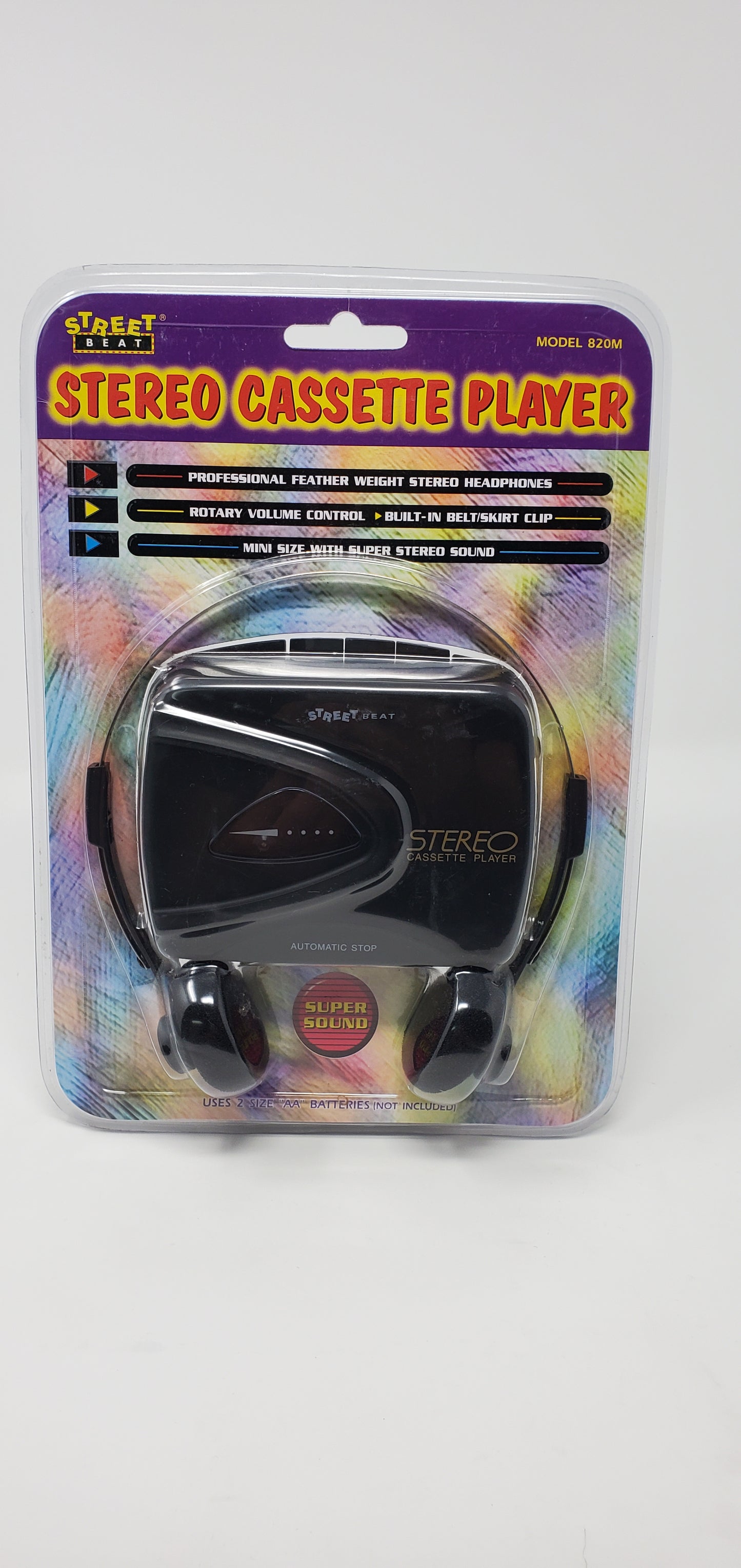 Vintage 1997 street beat 820M black stereo cassette player with headphones new unopened inbox