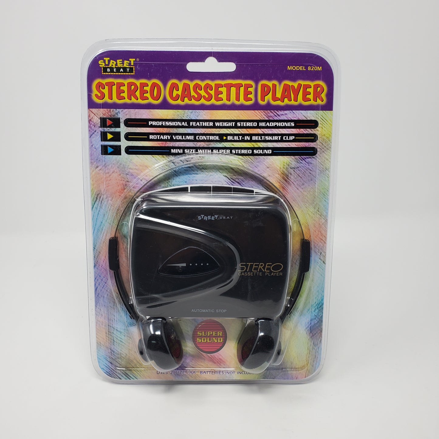 Vintage 1997 street beat 820M black stereo cassette player with headphones new unopened inbox