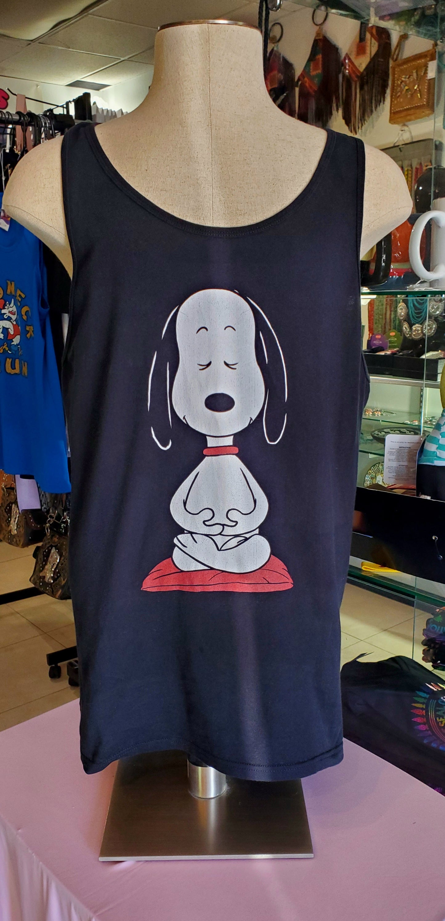 Meditating Snoopy Tank Top XL Cotton Mens cut