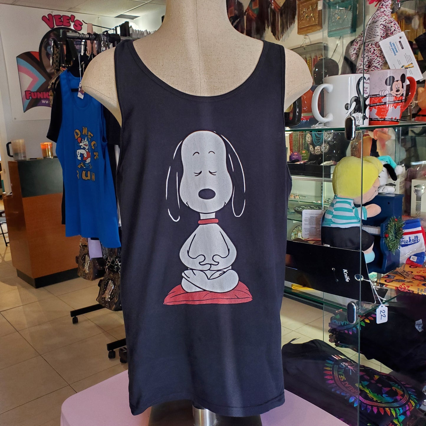 Meditating Snoopy Tank Top XL Cotton Mens cut