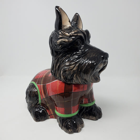 Neiman Marcus Ceramic Scottish Terrier Ceramic Dog Cookie Jar 11.5"