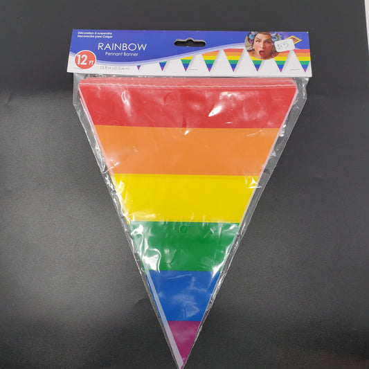 Rainbow Pennant Banner 12ft