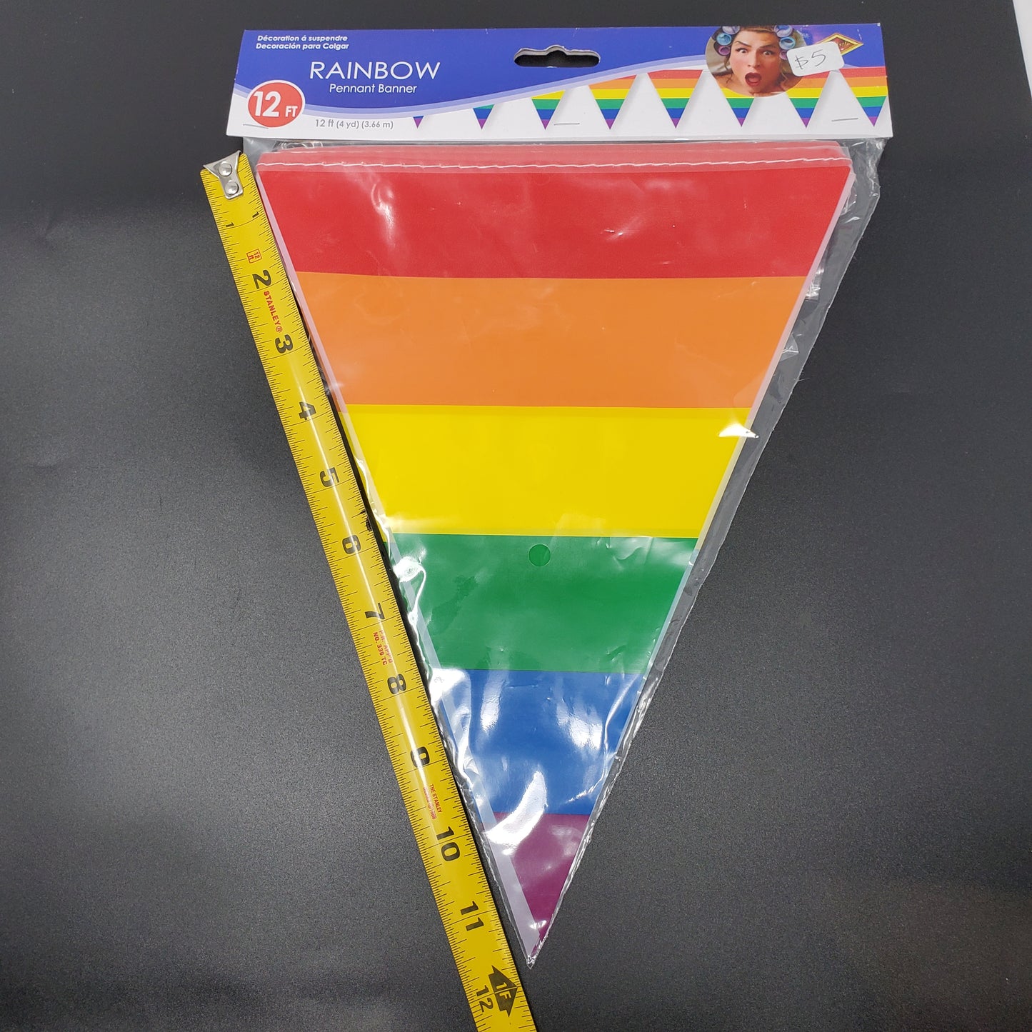 Rainbow Pennant Banner 12ft