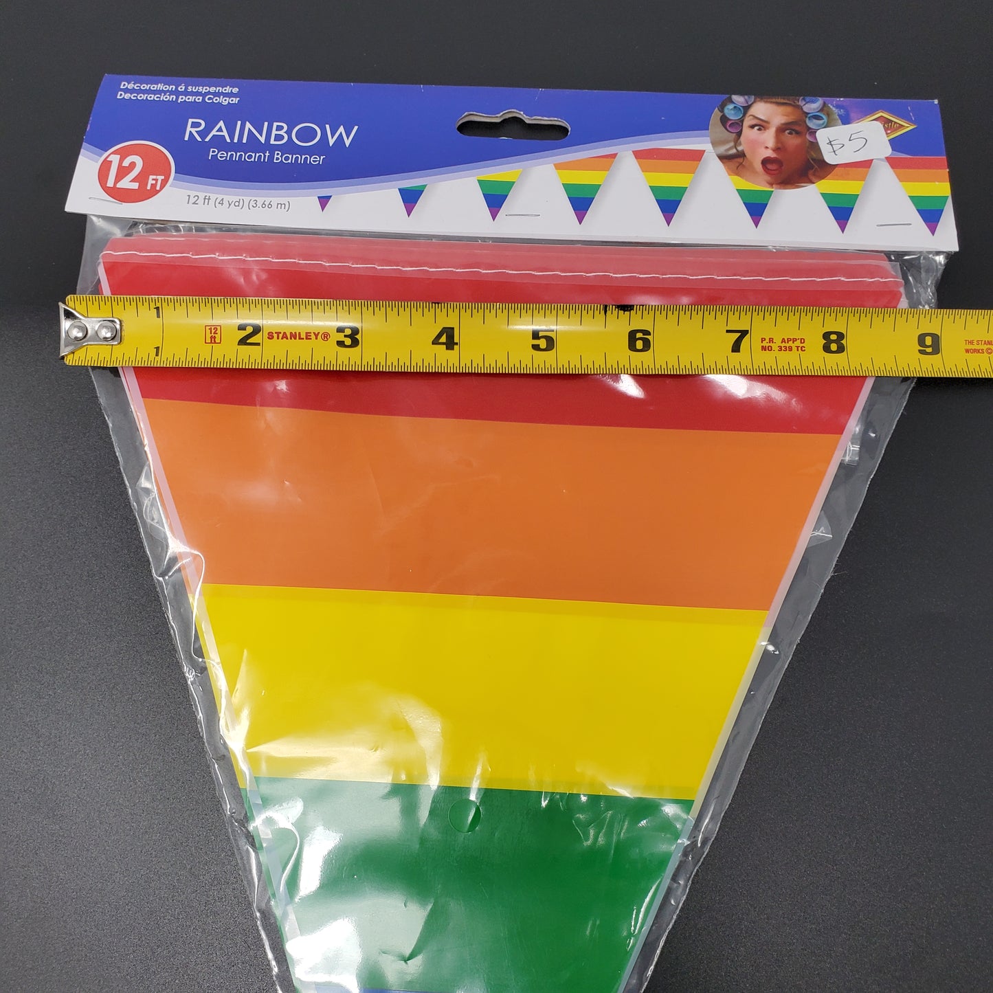 Rainbow Pennant Banner 12ft