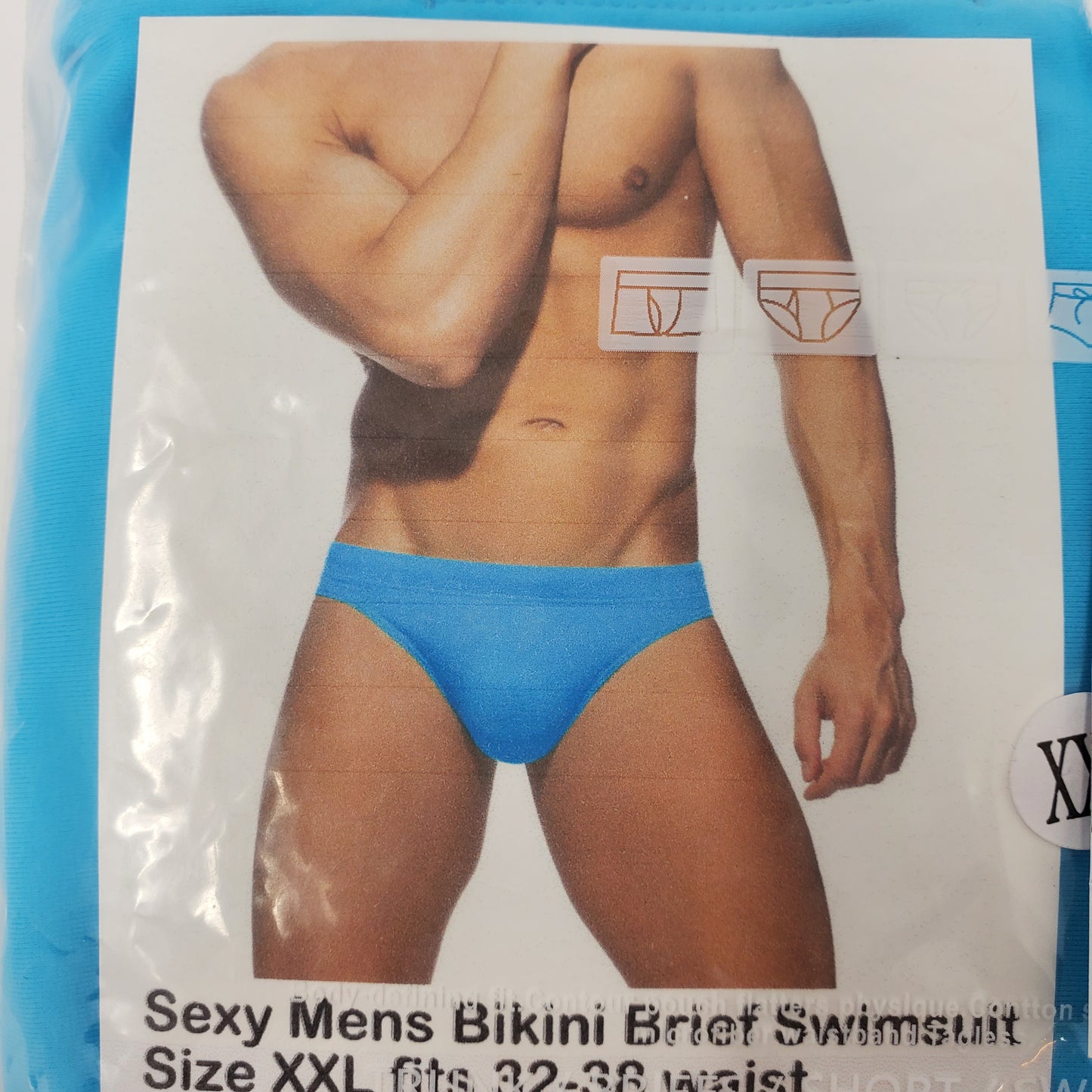 Mens Swim Briefs Beach Swimsuit Sky Blue fits 32-37 men's waist