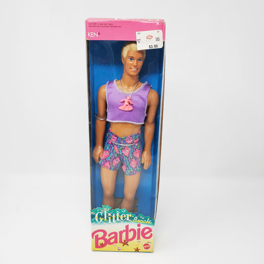 Glitter Beach Barbie Ken Doll by Mattel  Vintage 1992 w/ original price tag!