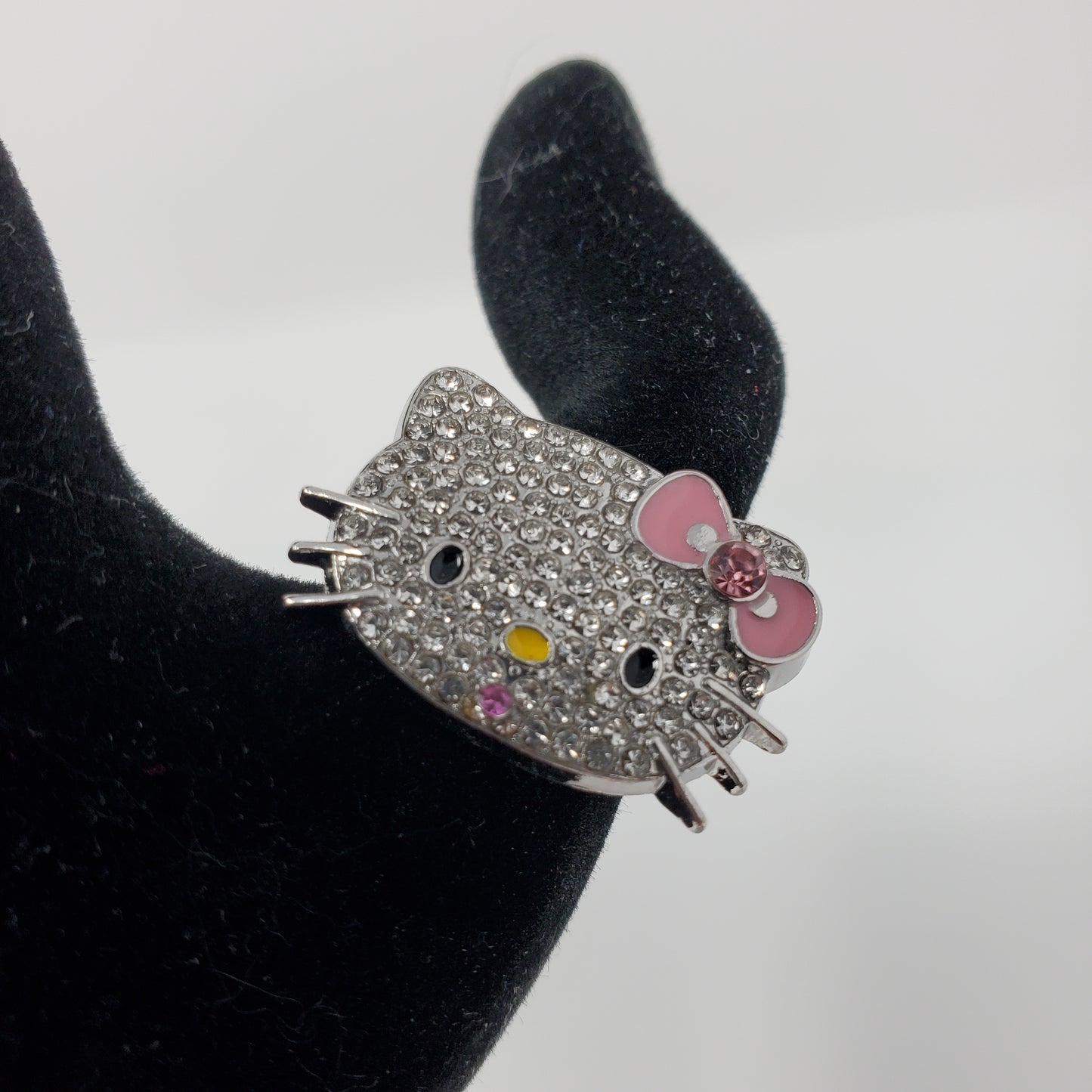 Hello Kitty Rhinestone Ring Adjustable