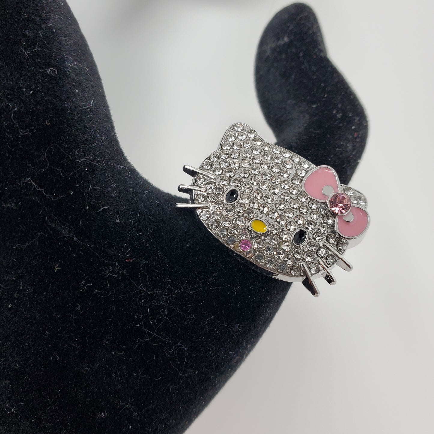 Hello Kitty Rhinestone Ring Adjustable