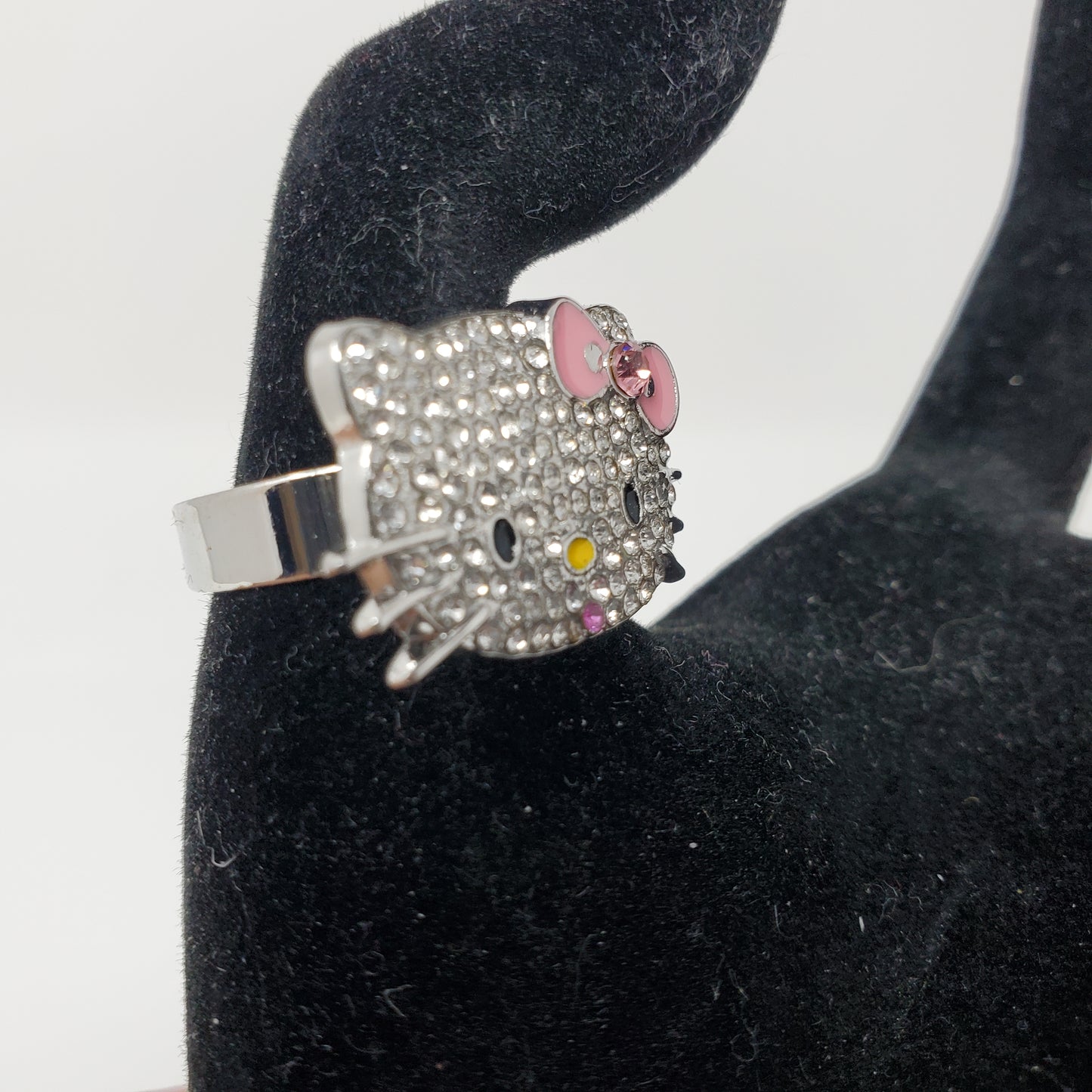 Hello Kitty Rhinestone Ring Adjustable