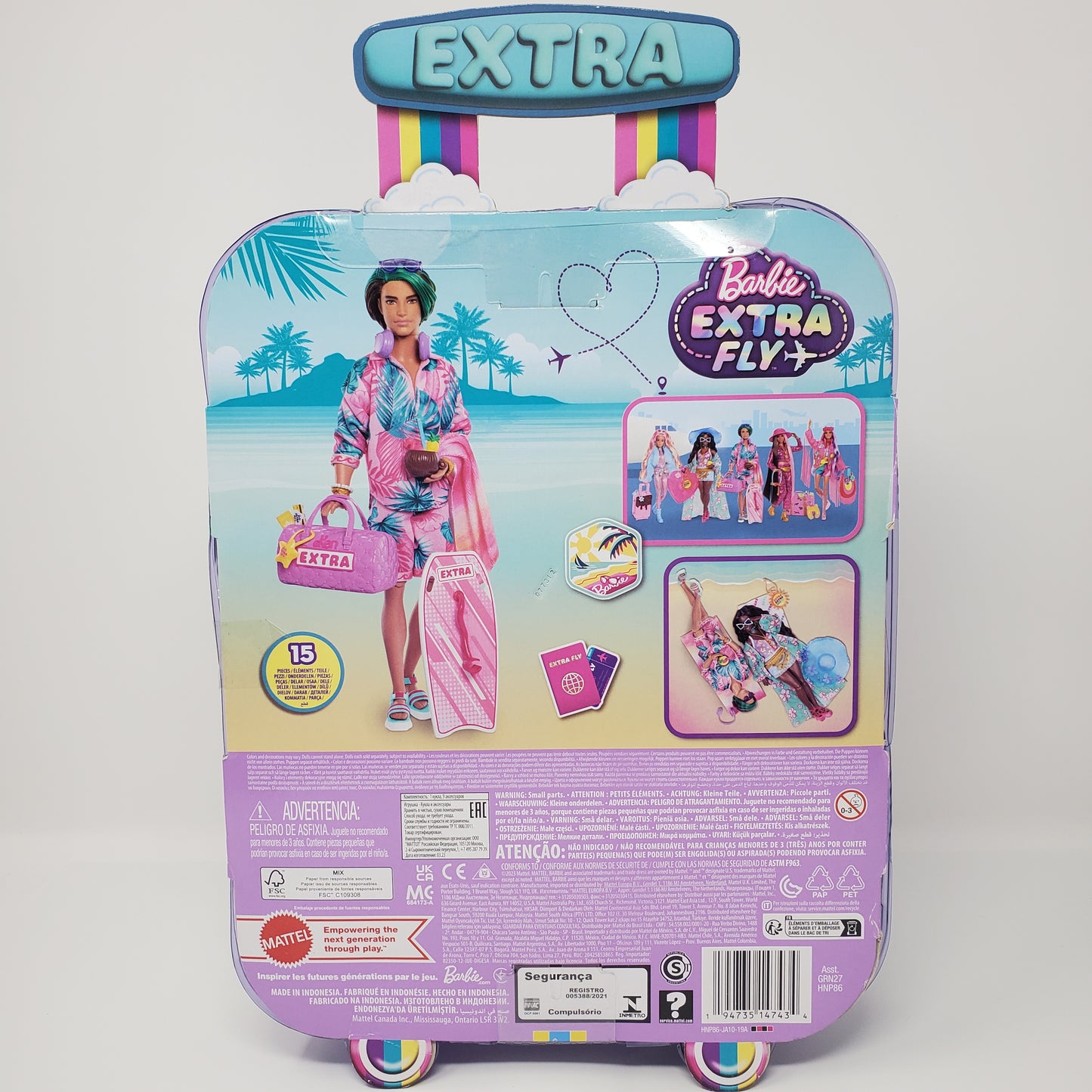 Barbie extra fly Ken Doll tropical beach outfit new 2023