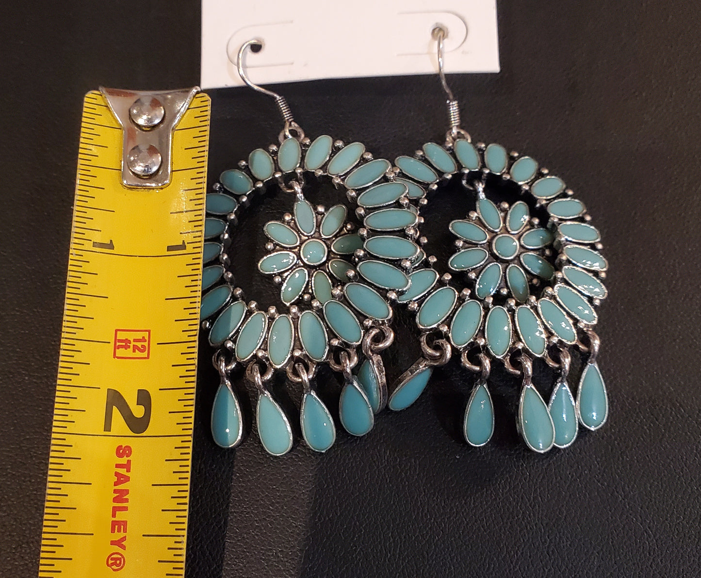 Dangle Round Turquoise colored Earrings