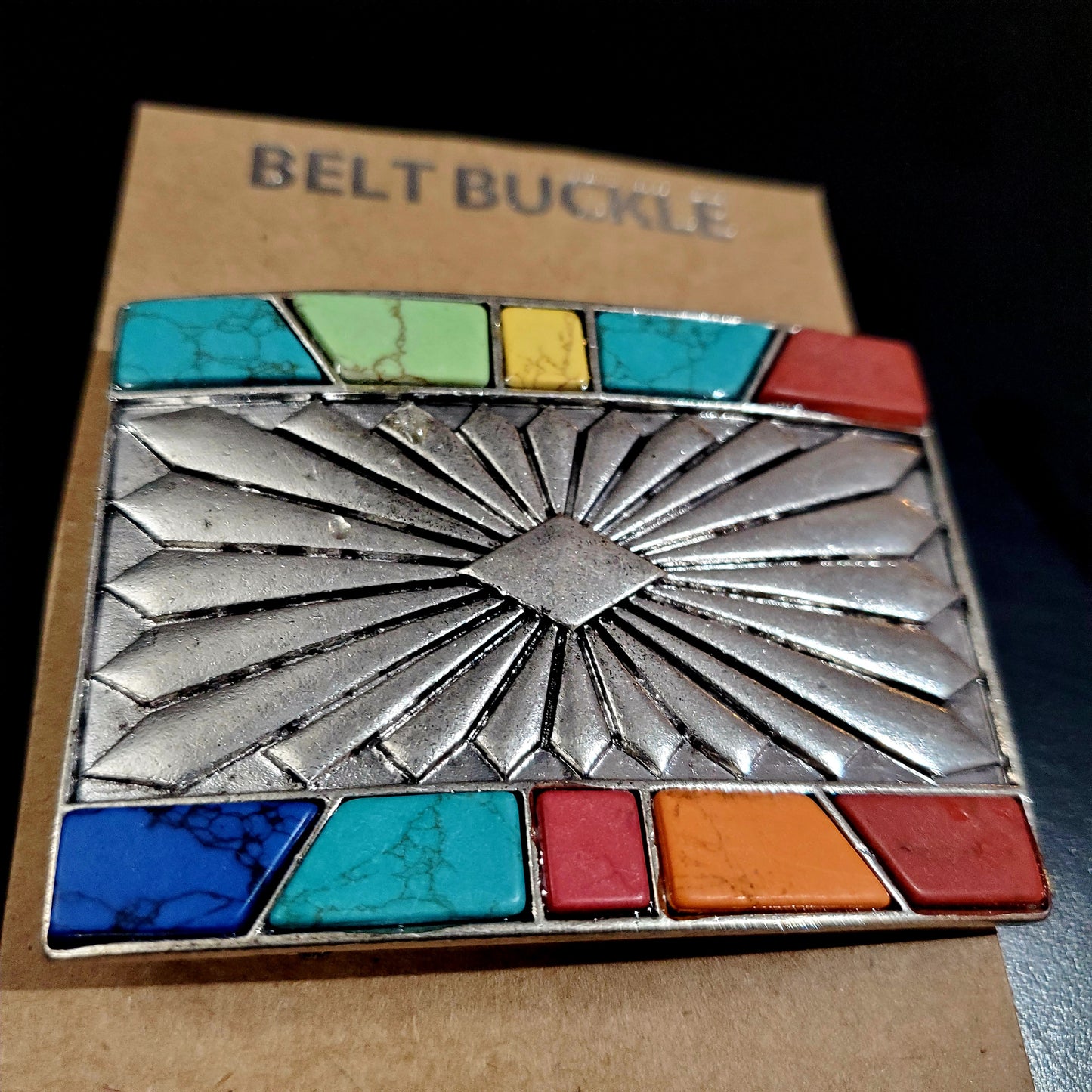 Multi-colored Stone Belt Buckle