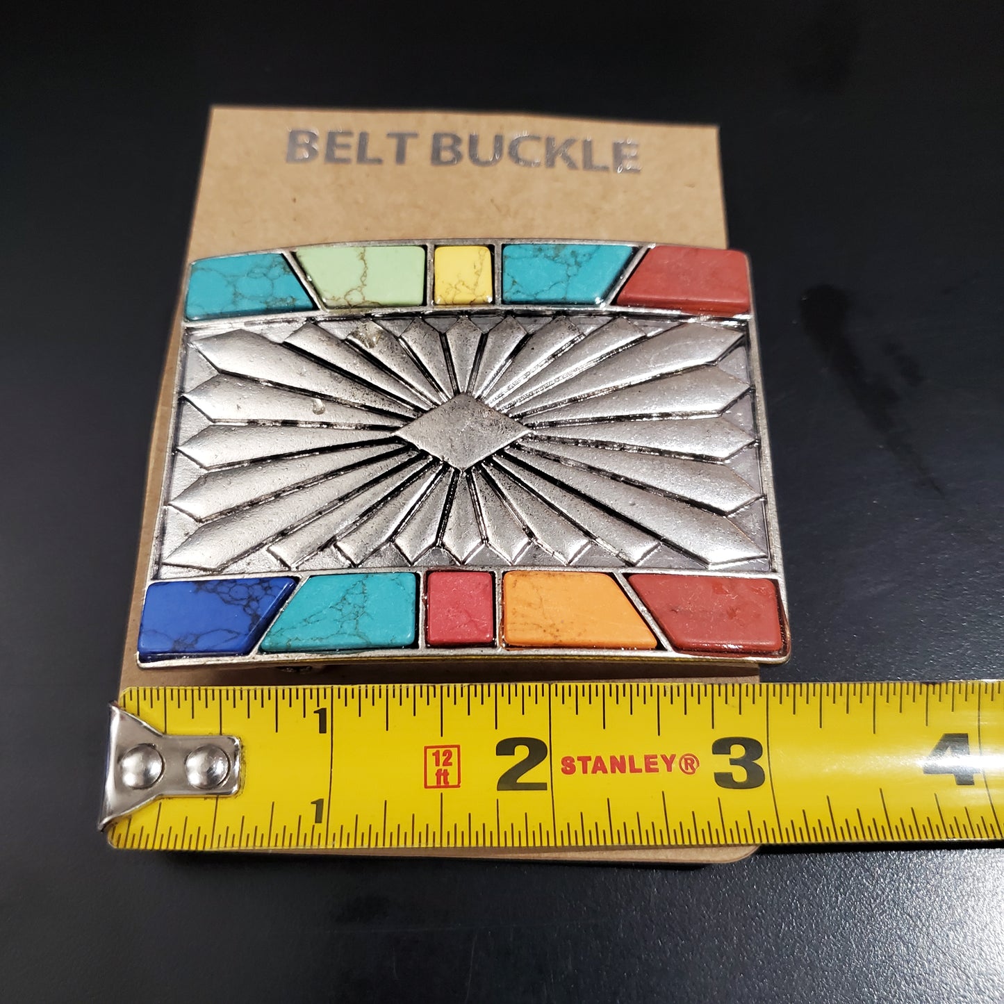 Multi-colored Stone Belt Buckle