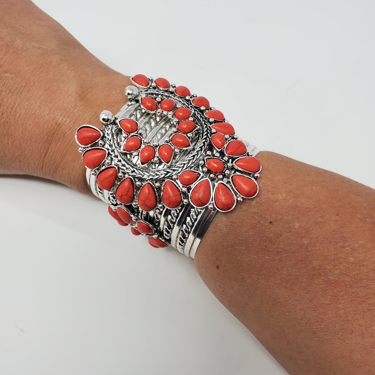 Red Squash Blossom Inspired bracelet