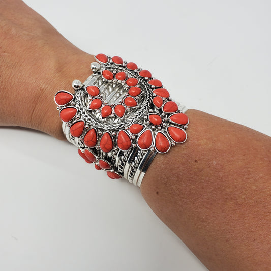 Red Squash Blossom Inspired bracelet