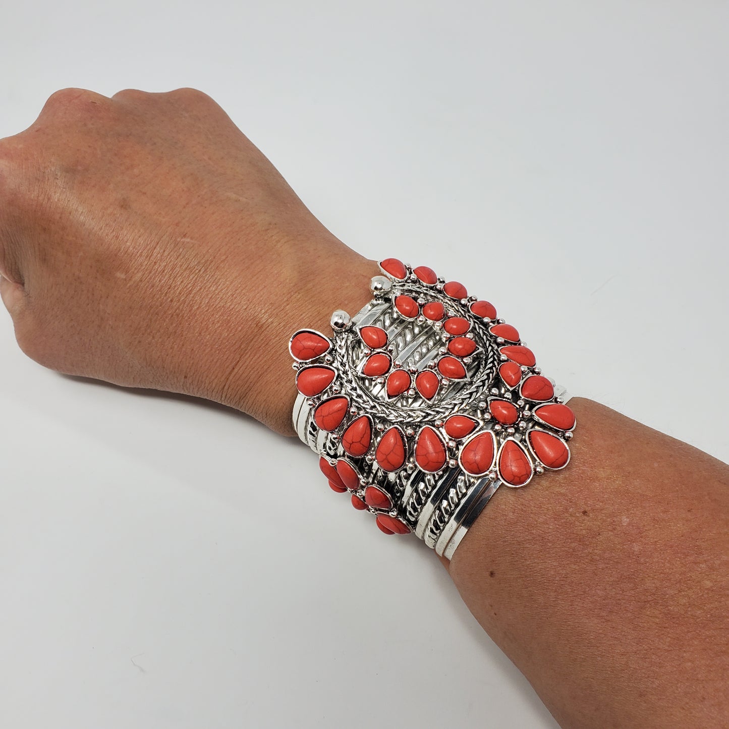 Red Squash Blossom Inspired bracelet