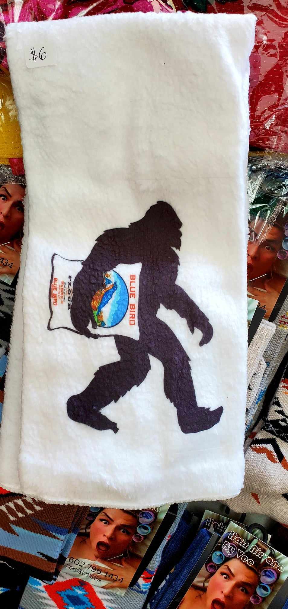 Bigfoot Bluebird Tea Towel