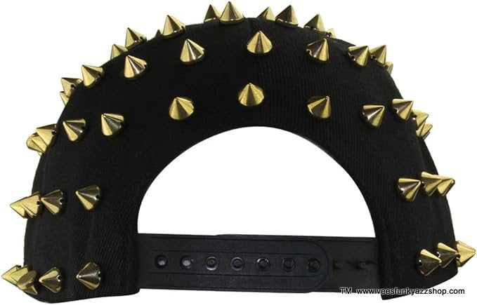 Black Ball Cap with Gold Spikes