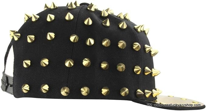 Black Ball Cap with Gold Spikes