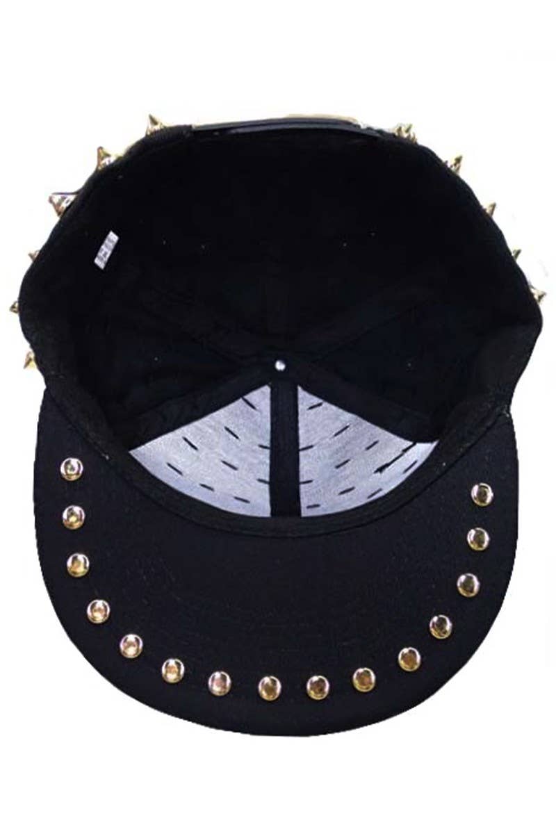 Punk Rock Heavy Metal Studded Snapback: Black/Gold