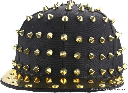 Black Ball Cap with Gold Spikes