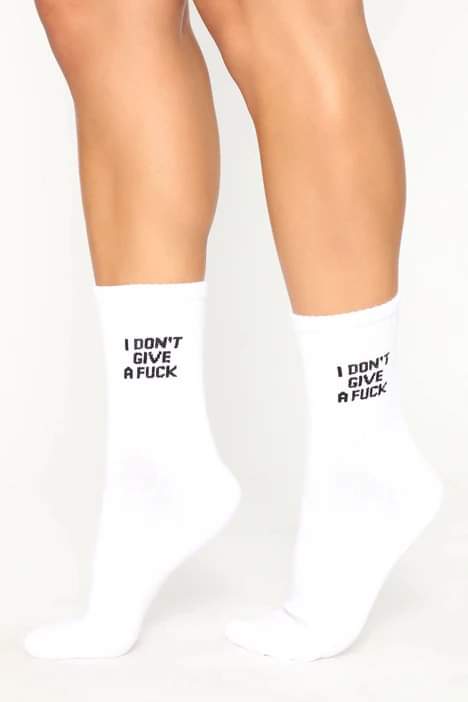 Fashion Statement Socks ...."I DONT GIVE A F**K"  Design