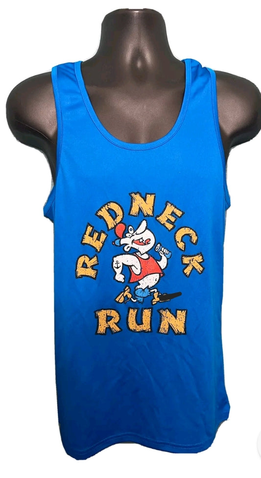 "Redneck Run" Blue Polyester Event XL Tank Top