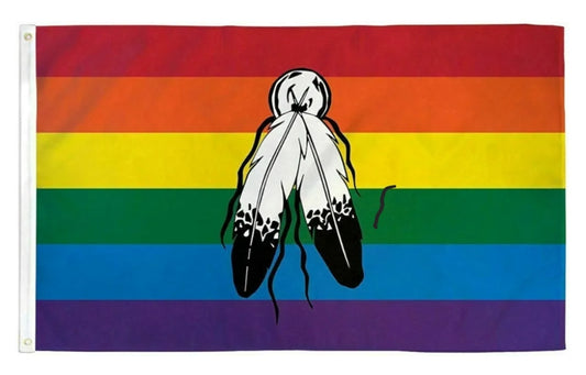 2 Spirit Rainbow Pride Flag -   3 Feet X 5 Feet