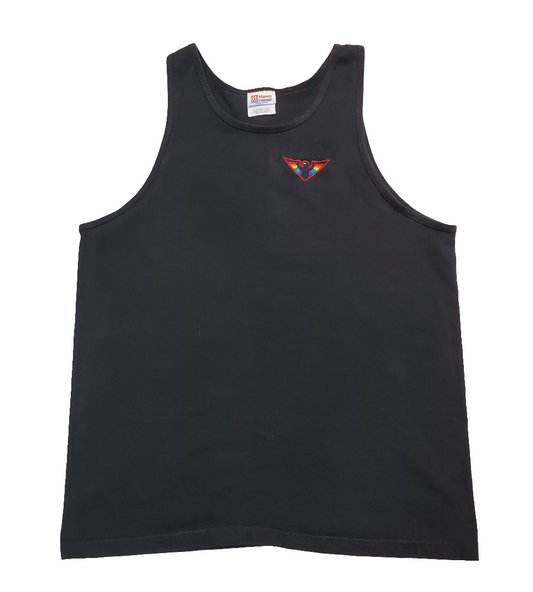 Vintage Classic 1980s Eagle Pride Embroidery on black tank top